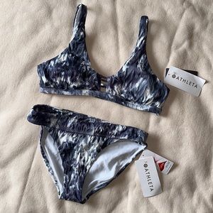 NWT ATHLETA Tulum Ladder Tie Dye Bikini Medium